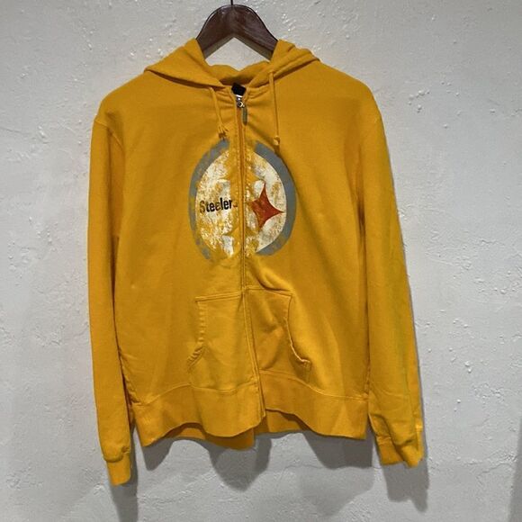 Reebok team apparel Pittsburgh Steeler hoodie full zip size XXL - Picture 1 of 9